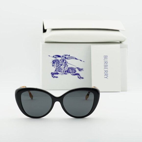 Burberry BE4407 385387 Cat Eye Sunglasses - Black/Vintage/Dark Grey main image 9